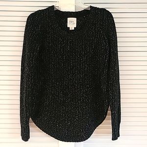 Between Me & You Pullover Knit Sweater. Size S  Black w/Silver